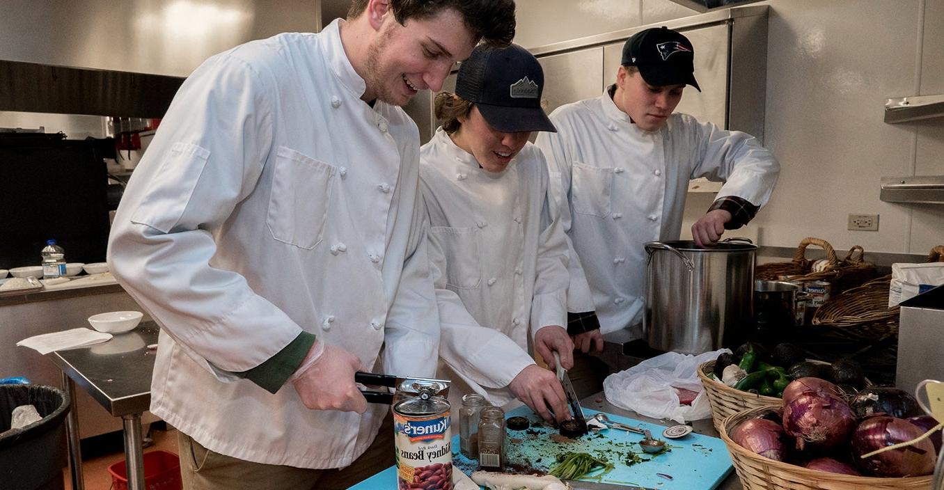 Students participate in a chili cook-off, a mainstay at our annual Winter Carnival.